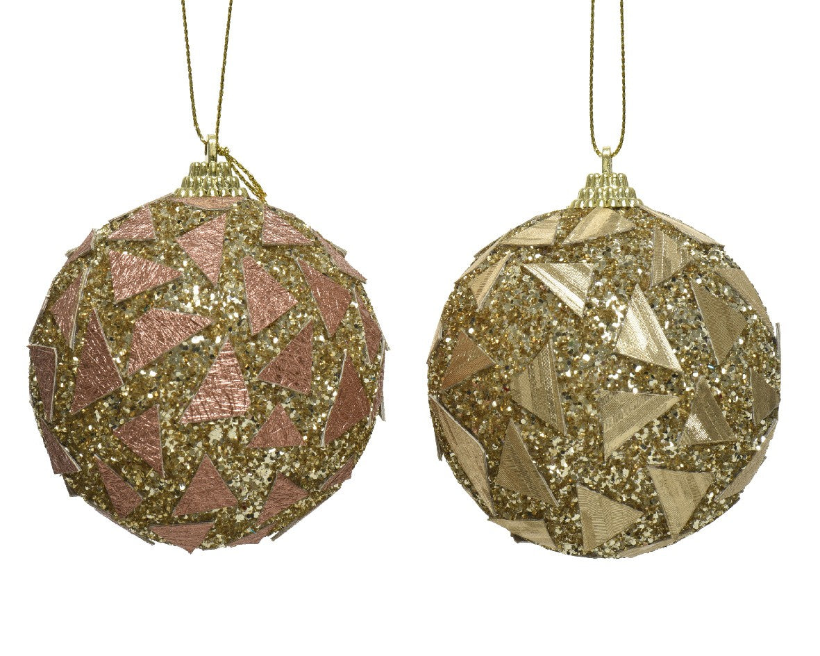 Christmas ball in assorted glass Gold 8 cm 1 pcs