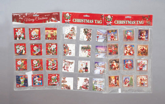 Set Stk.12 Geschenkkarten Cm.5X5 Mod.Sort.In Umschlag Weihnachtsdekoration