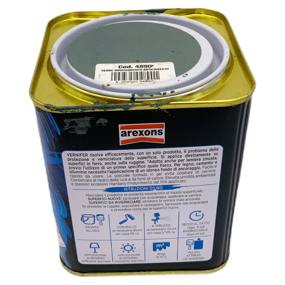 Vernifer Ml Anti-Rust Paint. 750 - Green Renaissance Arexons