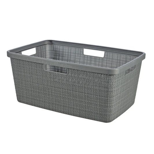 Laundry basket in gray Jute effect 46Lt