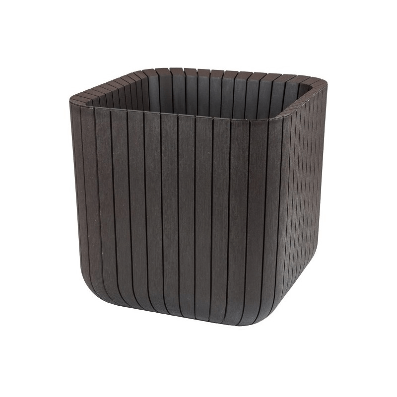 Cube S Flower Pot In Brown Resin/Polypropylene