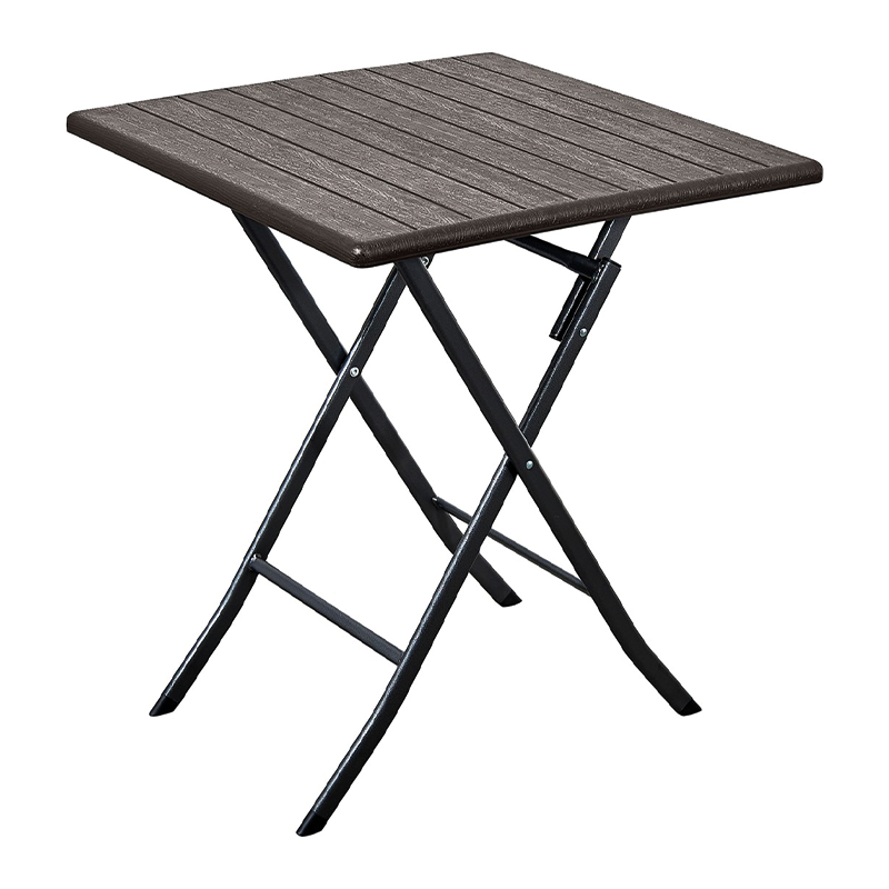 Mesa plegable en metal efecto madera 62X62X73 cm