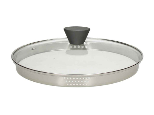 Strainer Lid Edge Steel 28 Cm Transparent Glass