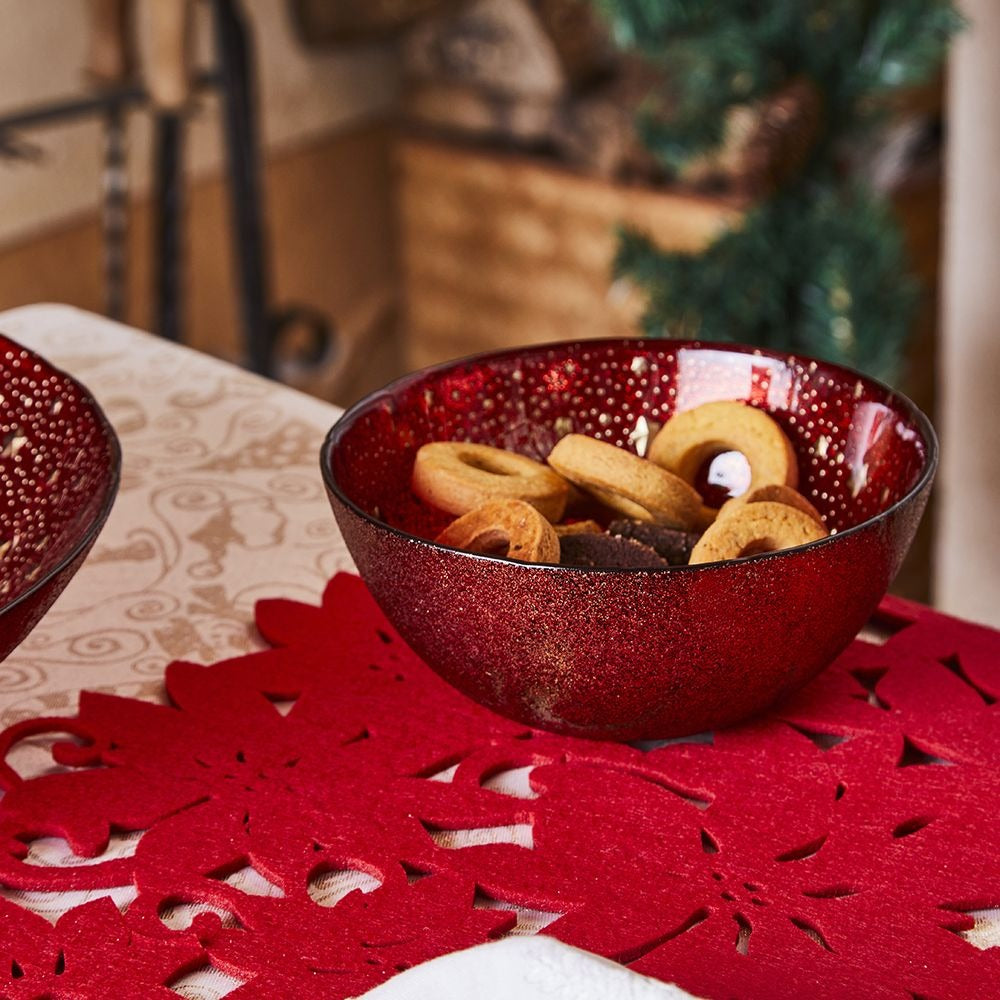 Red Glass Bowl 15.5x7cm - 700cc Capacity