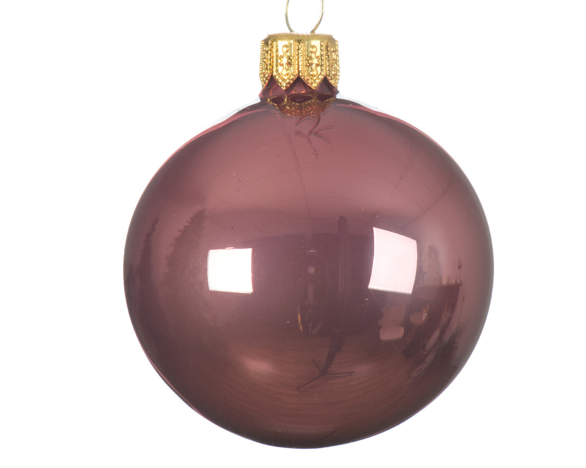 Velvet Pink Glass Christmas Ornament for Jewelry Making ø 6cm