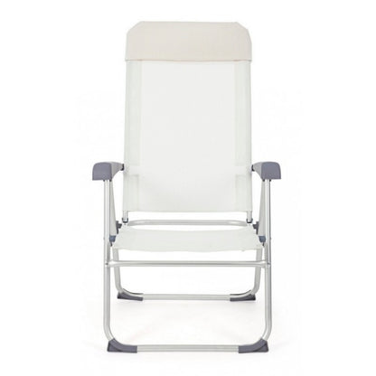 Garden lounge chair in aluminum and White CROSS fabric 58x62,5x h110 cm