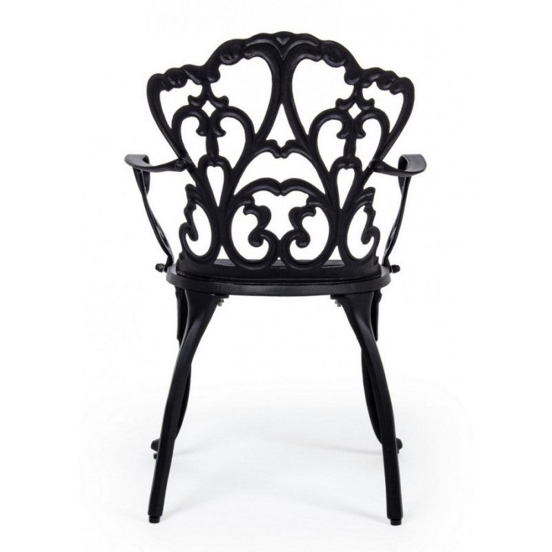 Baroque Anthracite Aluminum Chair Cm 57.5X 58 X 87.5H