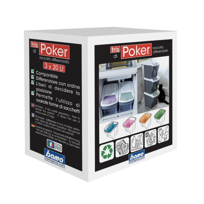 Papelera poker tris L28xP40x31h