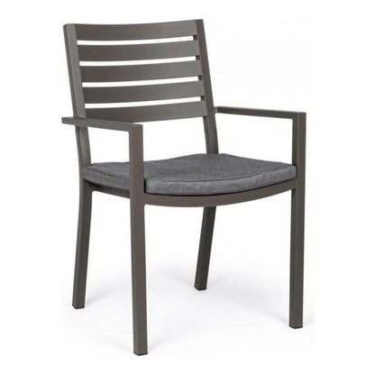 Helina Coffee Aluminum Chair With Cushions