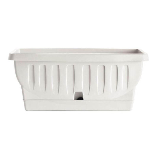 Rectangular Planter Cm 50 Natura White 34204 Bama Saucer Flowers Plants