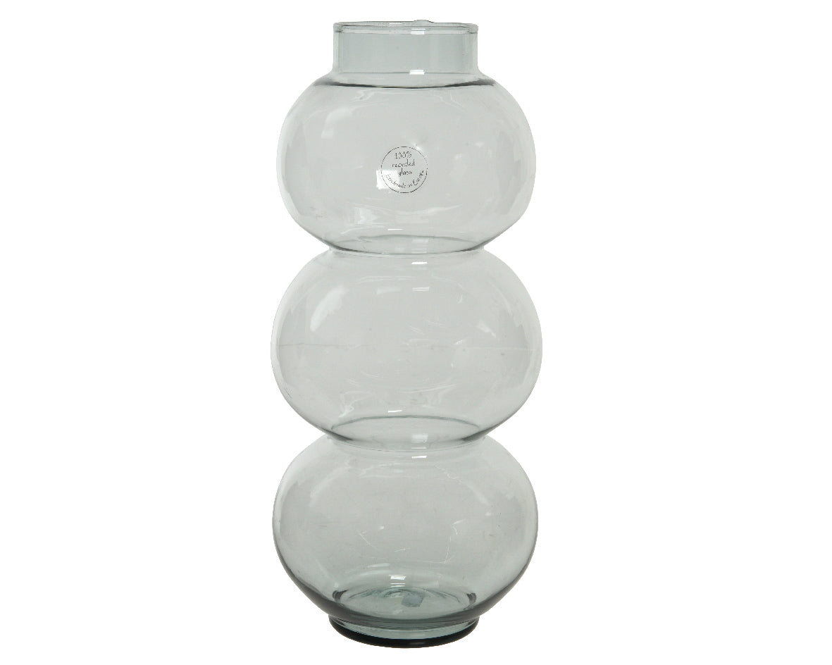 Vase aus recyceltem Klarglas, 38 cm hoch