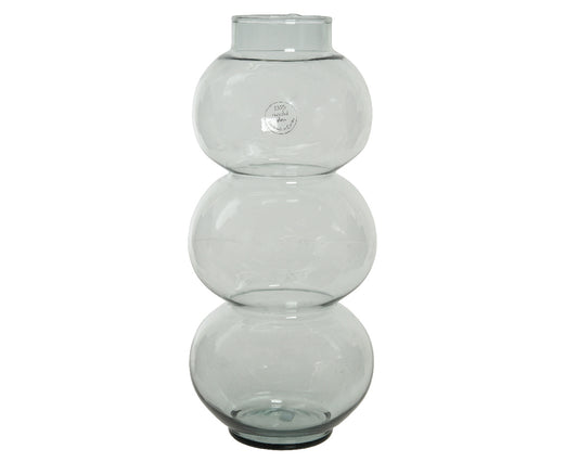 Vase in recycled clear glass 38h cm