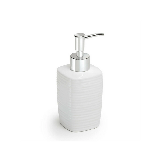 Elegant Kelly soap dispenser in white ceramic for a flawless washing experience.