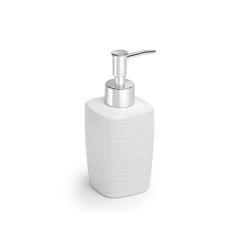 Elegant Kelly soap dispenser in white ceramic for a flawless washing experience.