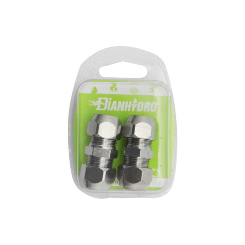 2 Pzs Racores Dobles Rectos Con Tuercas Cónicas Cromadas Blister Pz.2 X (1/2X1/2) Diam.12 Faidf