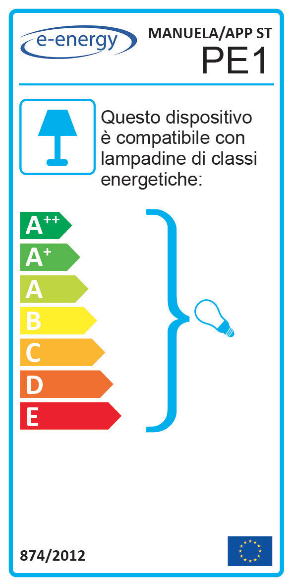 Applikation 1xE27, verchromte Glasplatte, weiß dekoriert