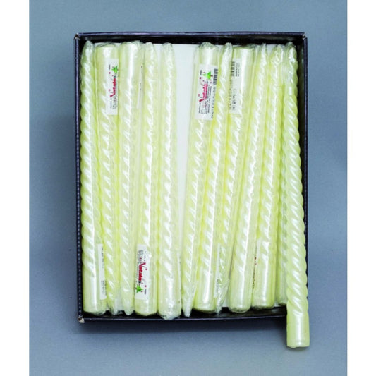 Pearly white twisted candle pcs 1 cm 2 x 24 h