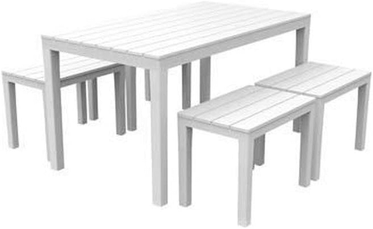 Samoa Bianco Birreria table with 4 benches