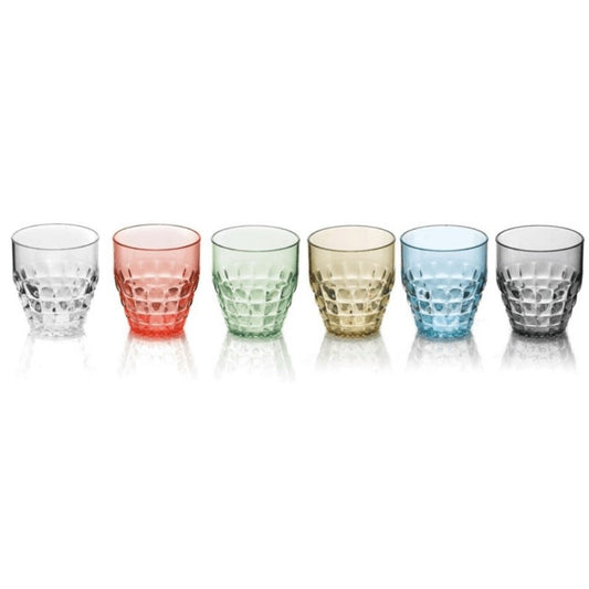 Set of 6 Tiffany Guzzini low glasses, assorted colors