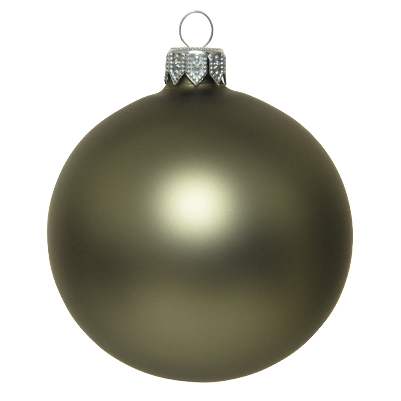 Matt moss green Christmas bauble Ø6 cm