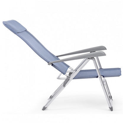 CROSS Blue folding high back deck chair