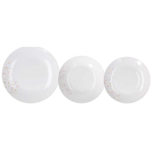 Dinner Set 18 Pieces Dream Gold White Porcelain