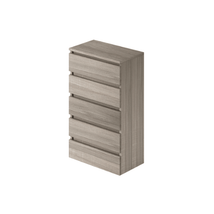 Cómoda de olmo en madera de melamina con 5 cajones h127x47x40 cm