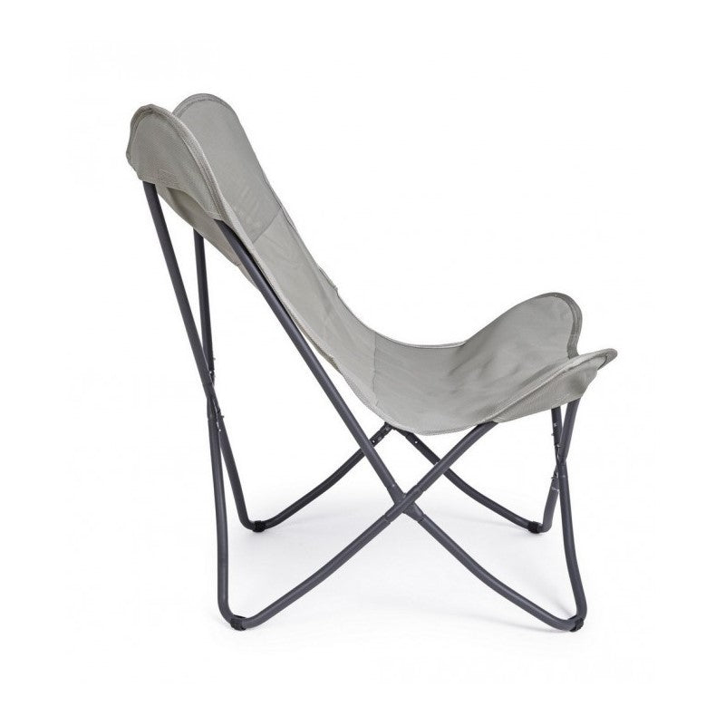 Folding beach chair in Natural BUTTERFLY GABICCE textilene 77.5x81x h89 cm