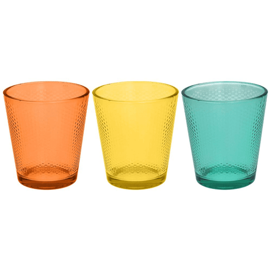 Juego de 3 vasos de golf en cristal multicolor 340 cc