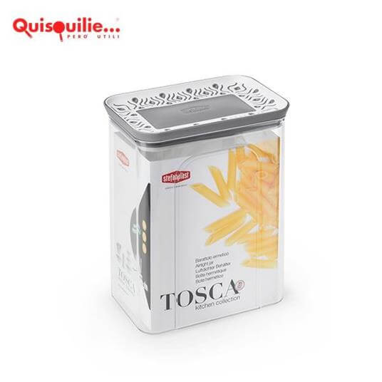 Tosca Jar Lt 2,2 Gray Rectangular Airtight, For Food Extra Quality Made In Italy