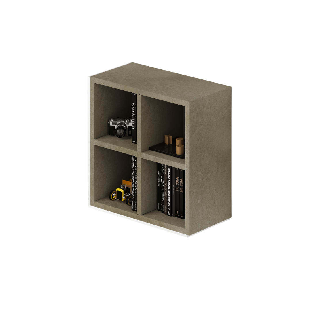 Wall unit with 4 open compartments in Clay color H60x60x30cm