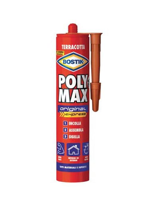 Adesivo Polymax Originale Express Bostik in Terracotta da 425 grammi.