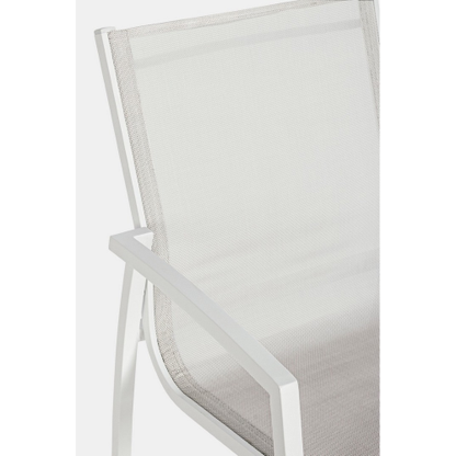 Hilla White Cloud Aluminum Chair With Armrests