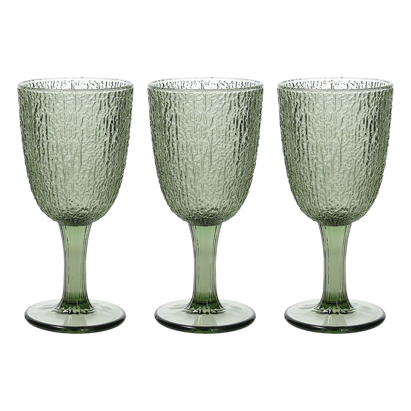 Set 3 Copas Cristal Verde 250 Cc Línea Davor