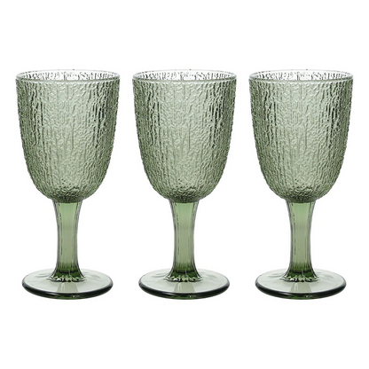 Set 3 Copas Cristal Verde 250 Cc Línea Davor