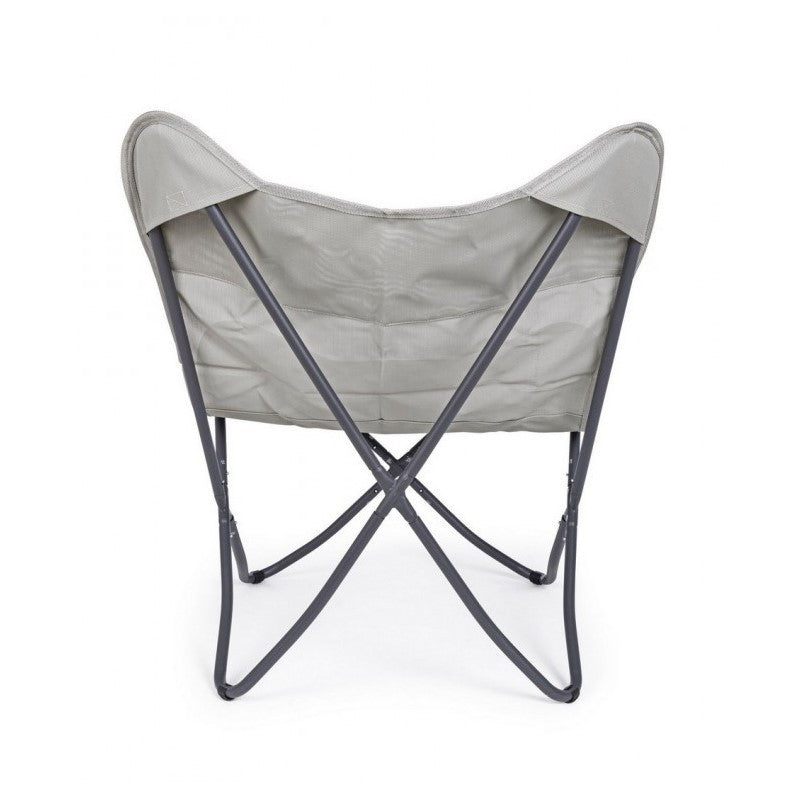 Folding beach chair in Natural BUTTERFLY GABICCE textilene 77.5x81x h89 cm