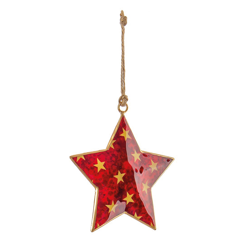 Star pendant red and gold 10H