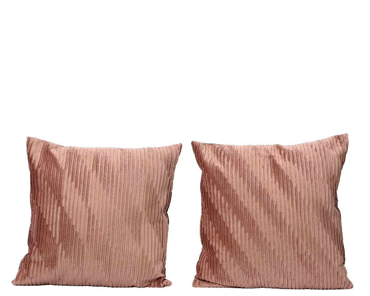 Velvet Polyester Wave Pattern Cushion Set - 3 Pieces - 43cm x 43cm x 2.5cm