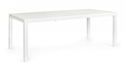 Mesa extensible Hilde 200/300x100 cm en aluminio blanco