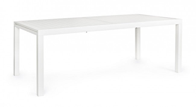 Hilde extendable table 200/300x100 cm in white aluminum