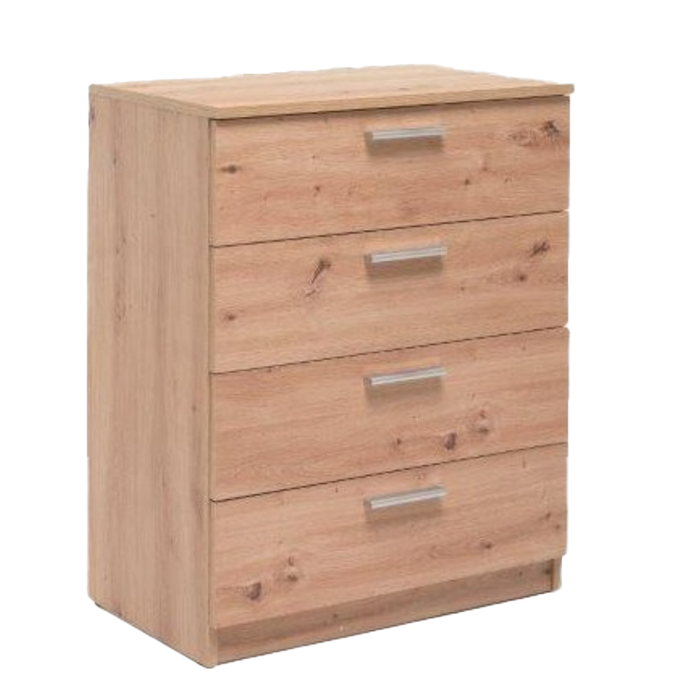 Oak Chest of Drawers with 4 Storage Drawers