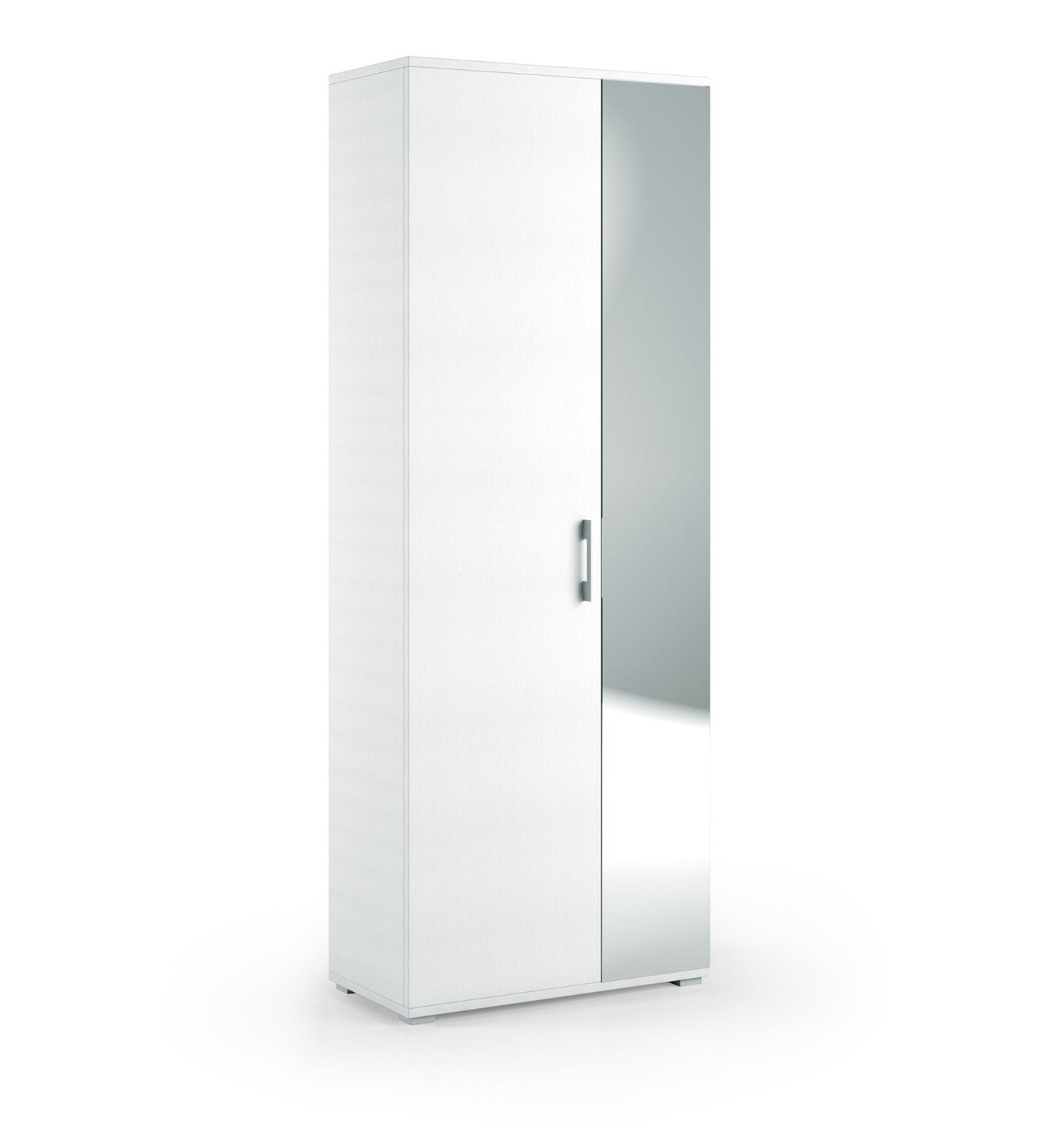 Multipurpose with mirror 1 drawer and 6 internal shelves white doors with mirror