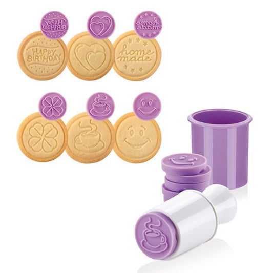 Delicia cookie stamp with 6 assorted decorations