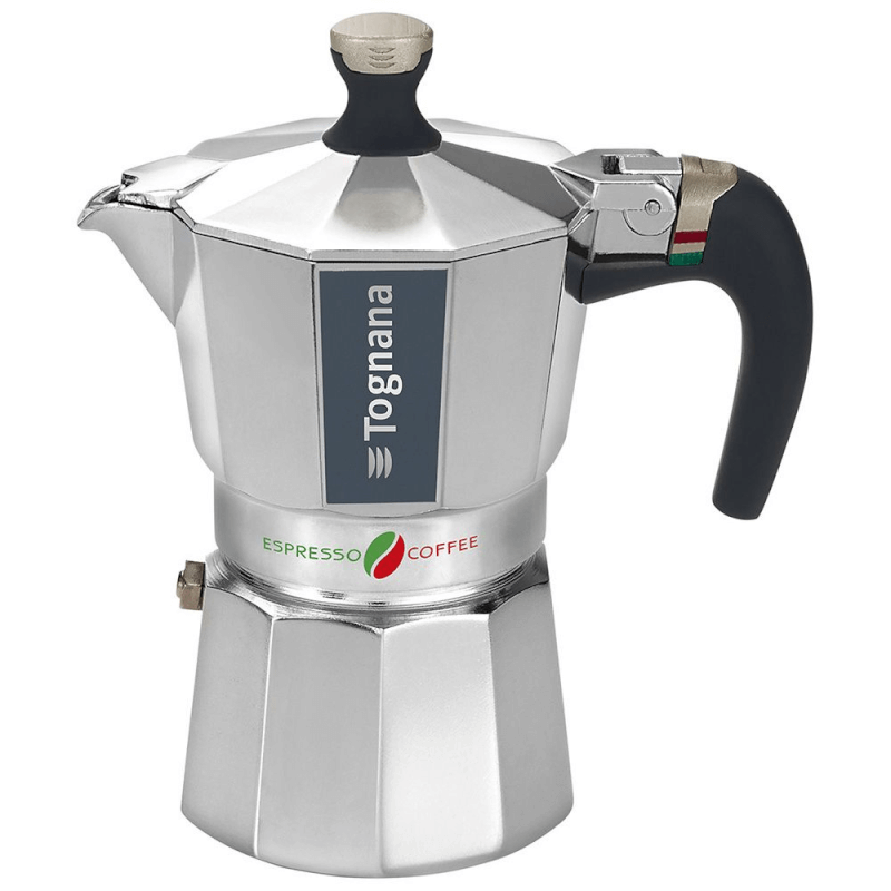 Kaffeemaschine für 1 Tasse aus silbernem Aluminium