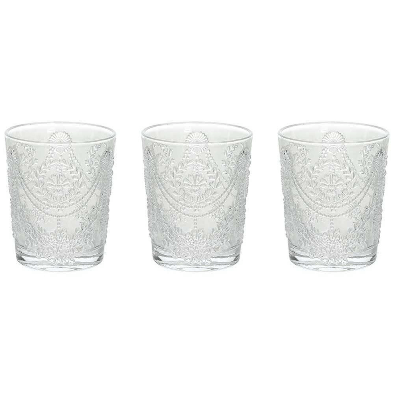 Set of 3 Savoia glasses in transparent glass