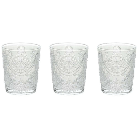 Set of 3 Savoia glasses in transparent glass