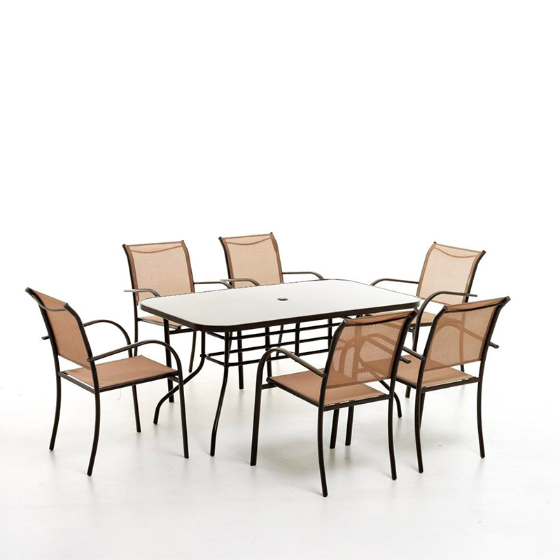 Playa dining table and 6 chairs dove grey