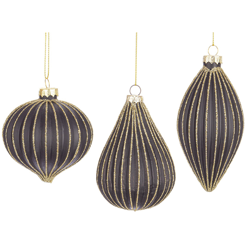 Assorted DREAMY black - gold glass pendants