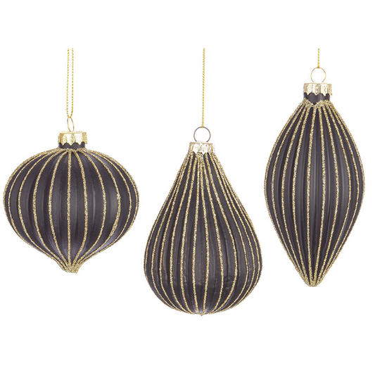 Assorted DREAMY black - gold glass pendants