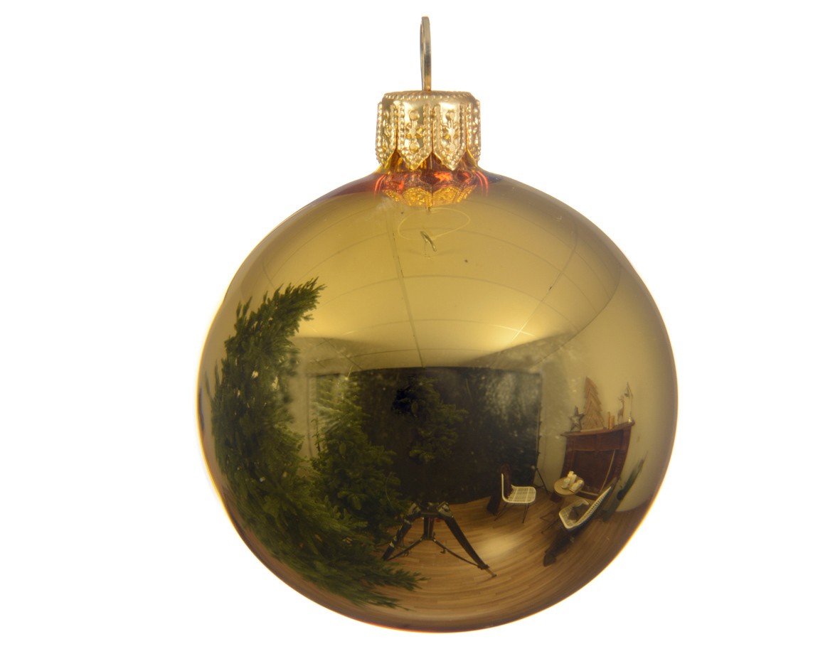 Christmas ball in glass Shiny gold color cm 15